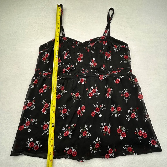 Torrid Women Y2K Plus Size Floral Chiffon Sophie Babydoll Peplum Cami Top Size 0 - Picture 8 of 12